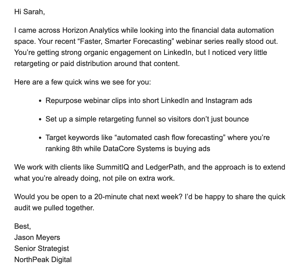 AI-generated personalized email